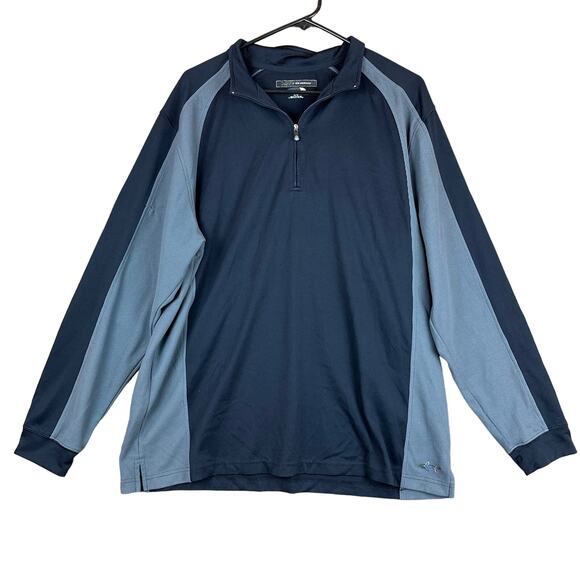 Greg Norman Mens Jacket Black Gray Golf 1/4 Zip Pullover Colorblock Large - Picture 1 of 13